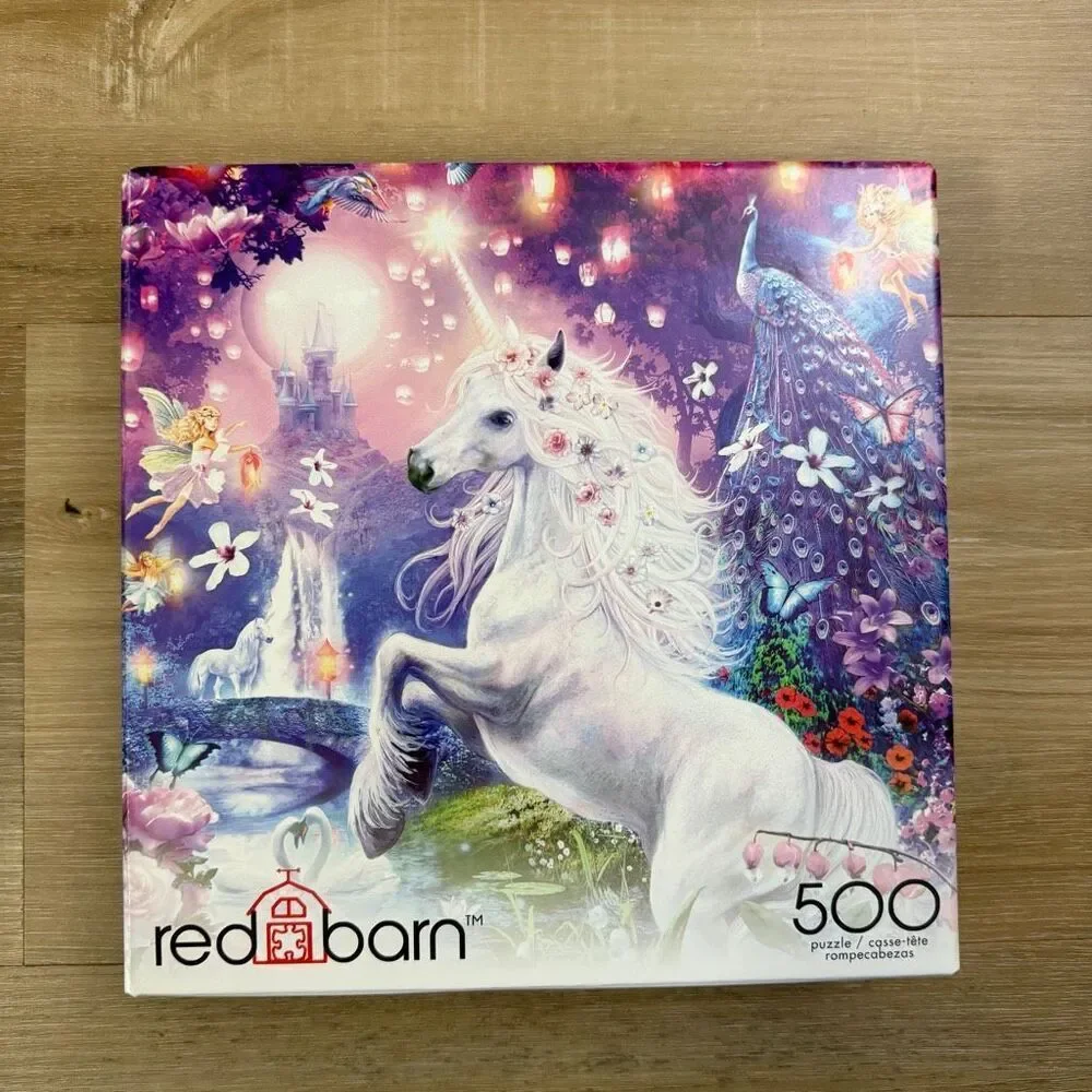 New Sealed Lot Red Barn 500 Piece Jigsaw Puzzle Set Landscape Unicorn Picture